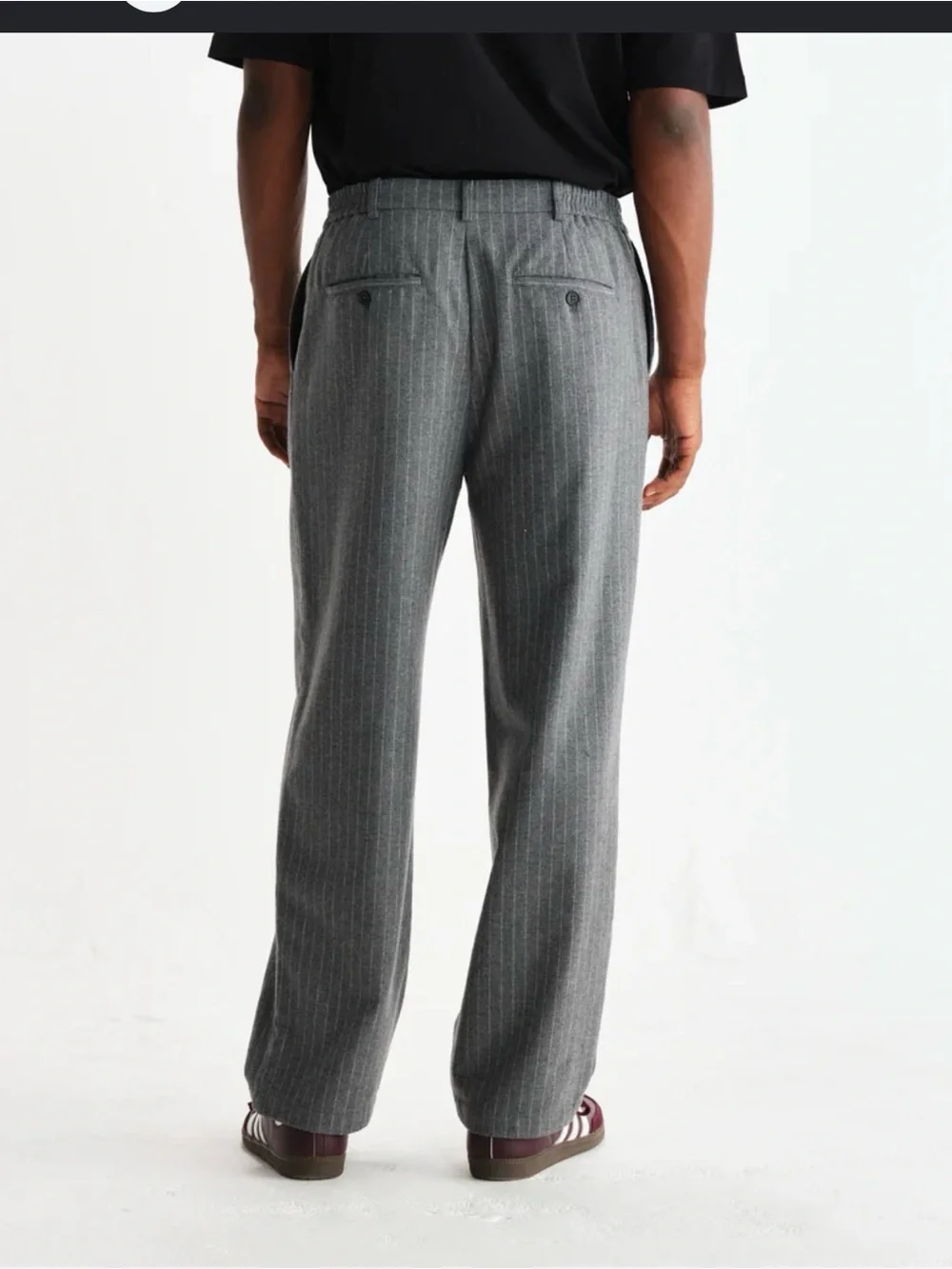 WAX London Men’s Charcoal Grey Pinstripe Trousers Wool blend , size 32